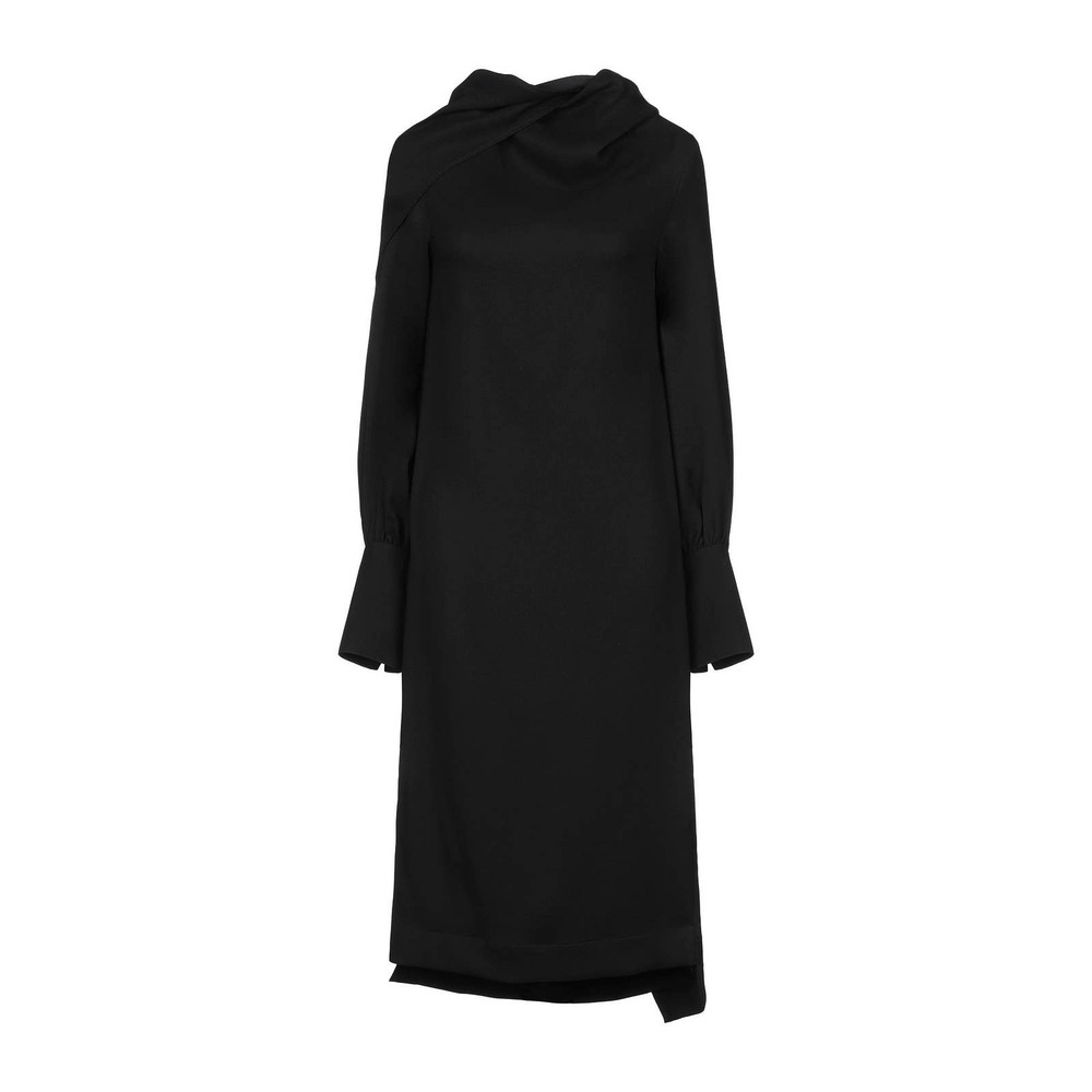 ERIKA CAVALLINI Italy Midi Dress Wrap Black Women's Sz EU 40 US S NWT $450